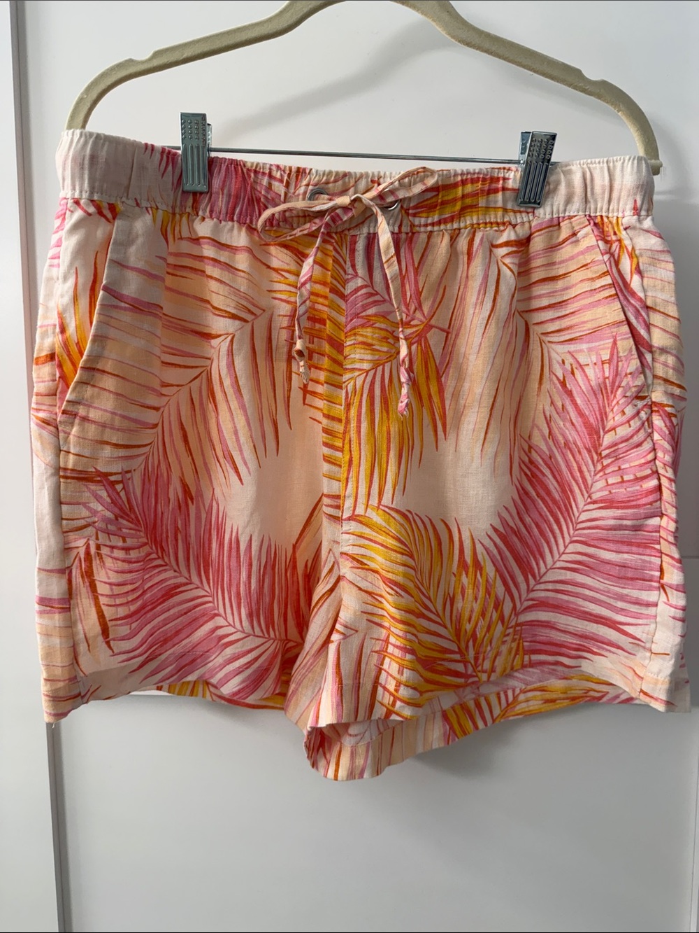 Tahari Tropical Print High-Waist Drawstring Shorts